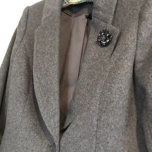 White House Black Market Gray Knee-length Coat